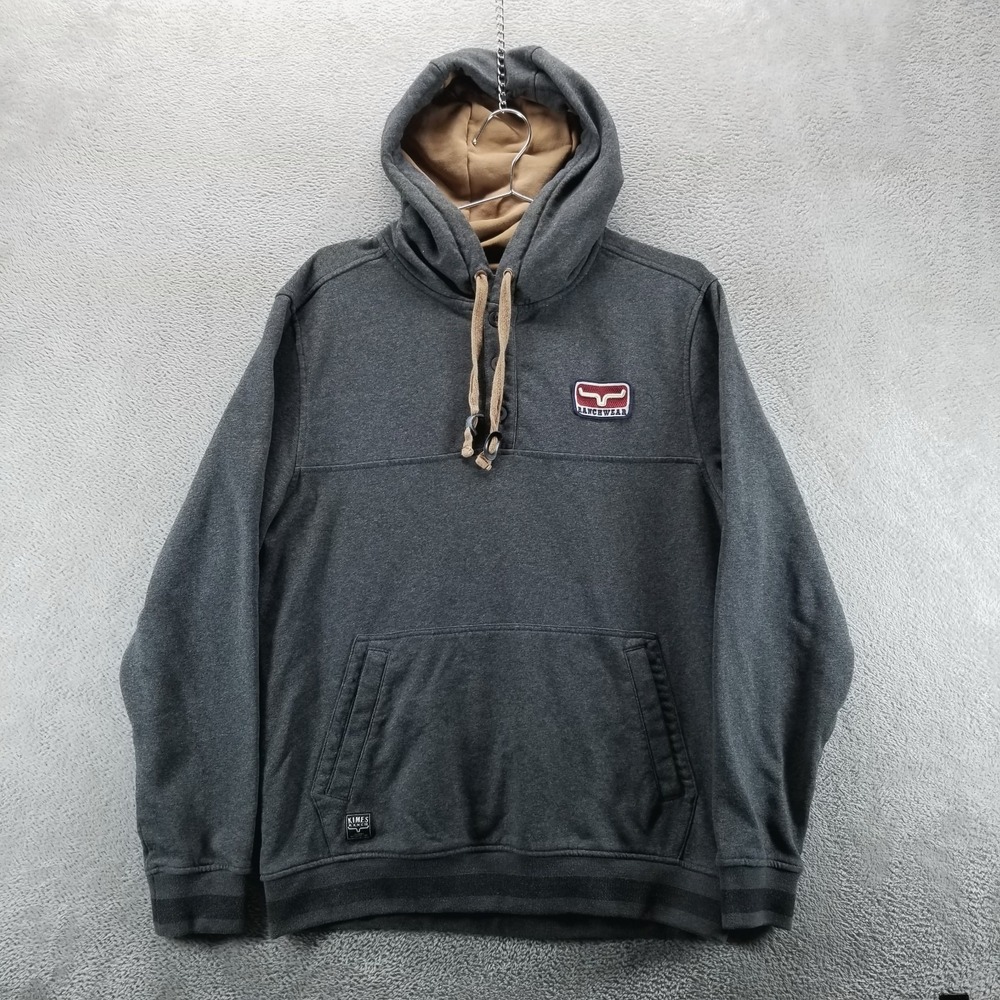 Kimes Ranch Hoodie Mens M‎ Gray Ranch Ready Sweatshirt Hooded Drawstring